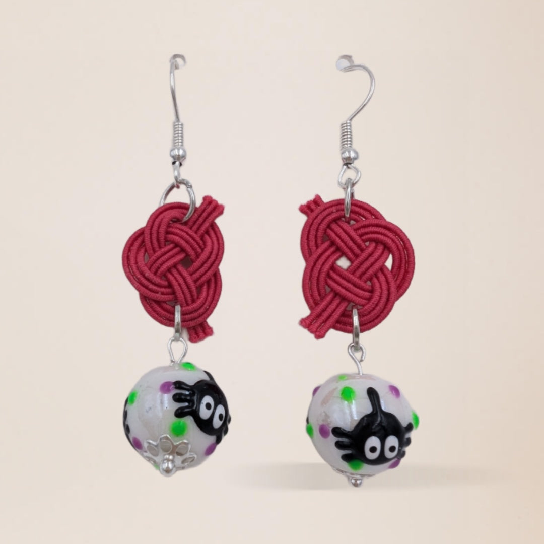 petit perles acrylique araignée mignonne aux grands yeux& nœud Awaji