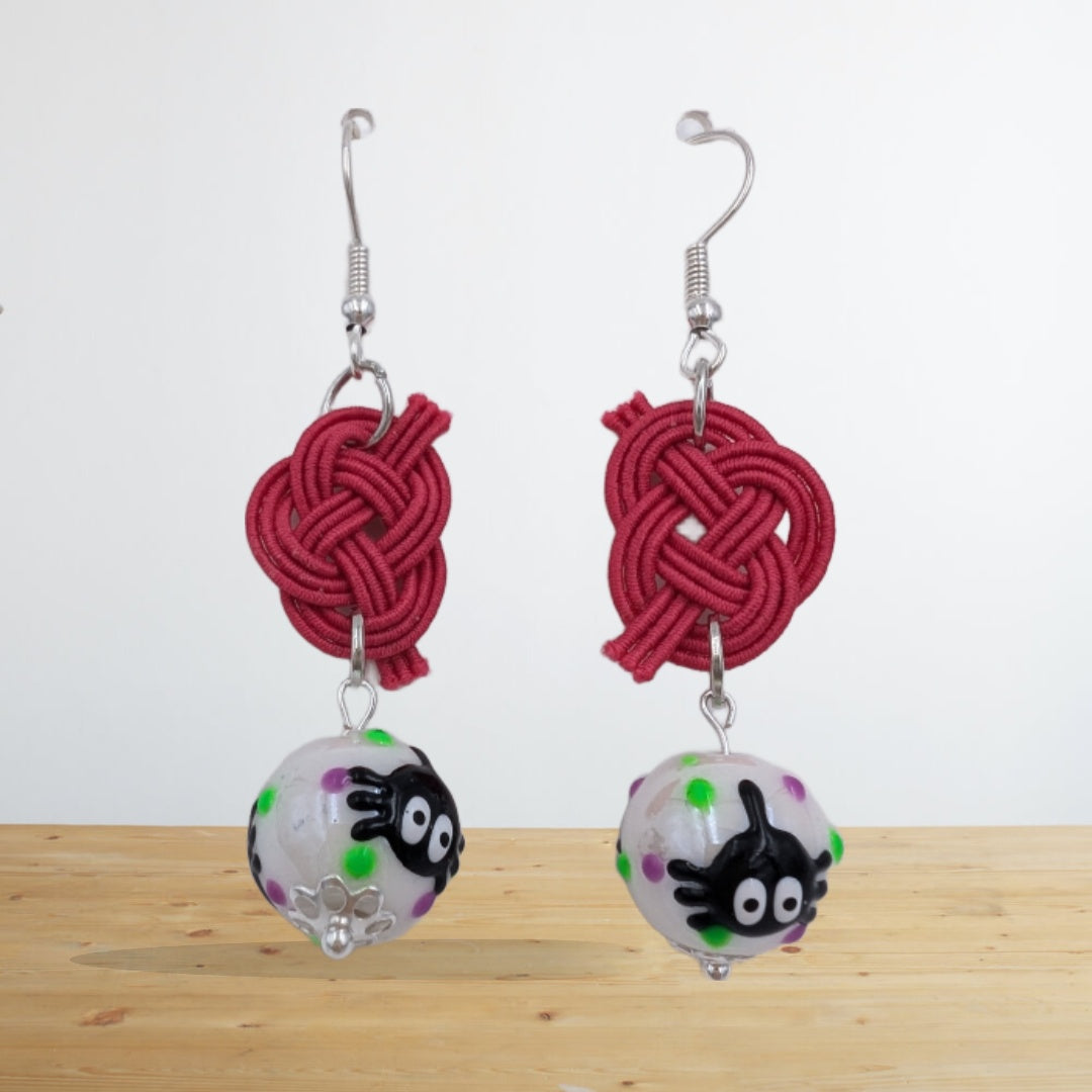 petit perles acrylique araignée mignonne aux grands yeux& nœud Awaji