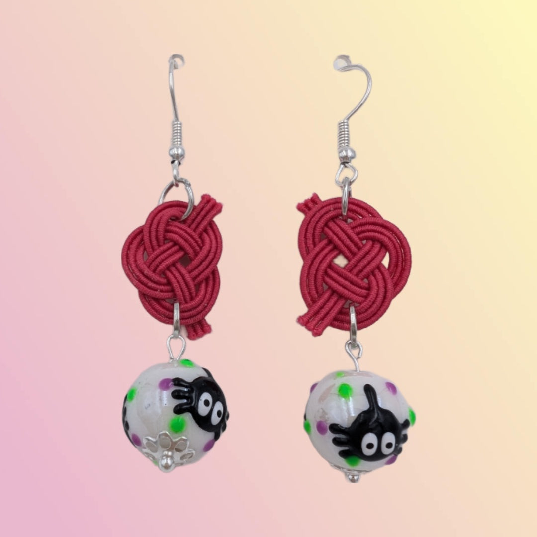 petit perles acrylique araignée mignonne aux grands yeux& nœud Awaji